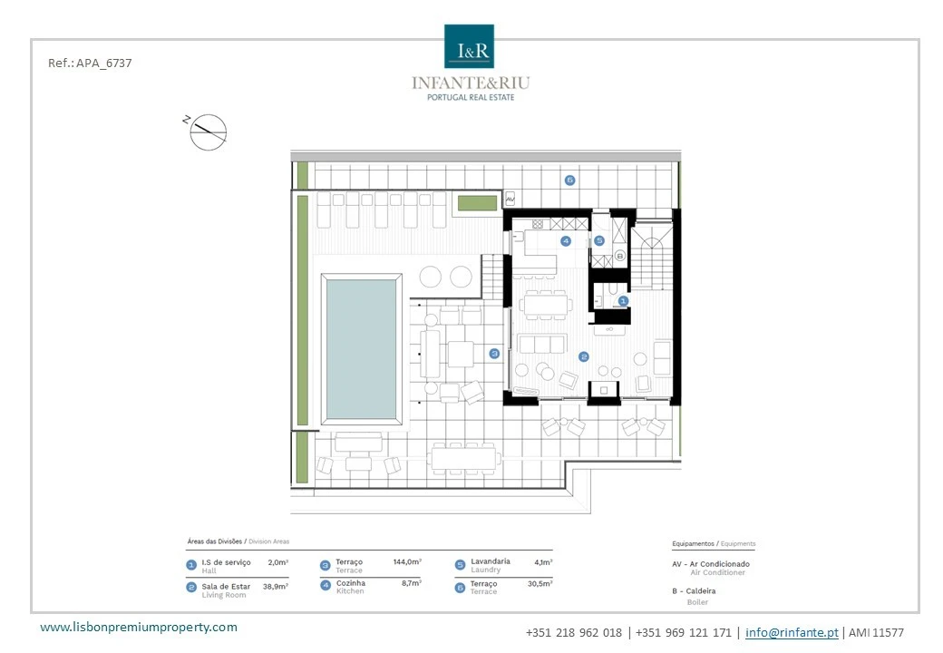 Apartamento T4 para Venda em Avenidas Novas Planta 2