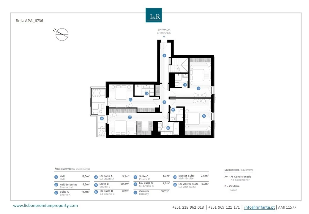 Apartamento T4 para Venda em Avenidas Novas Planta 2