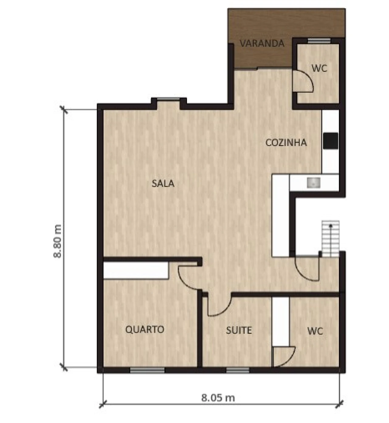 Apartamento T3 para Venda em São Vicente Planta 2