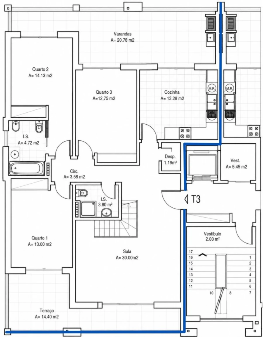 Apartamento T3 para Venda em Seixal, Arrentela e Aldeia de Paio Pires Planta 1