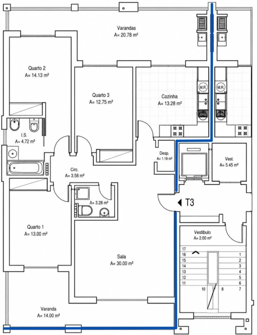 Apartamento T3 para Venda em Seixal, Arrentela e Aldeia de Paio Pires Planta 1