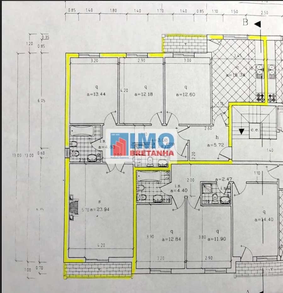 Apartamento T3 para Venda em Orvalho Planta 1