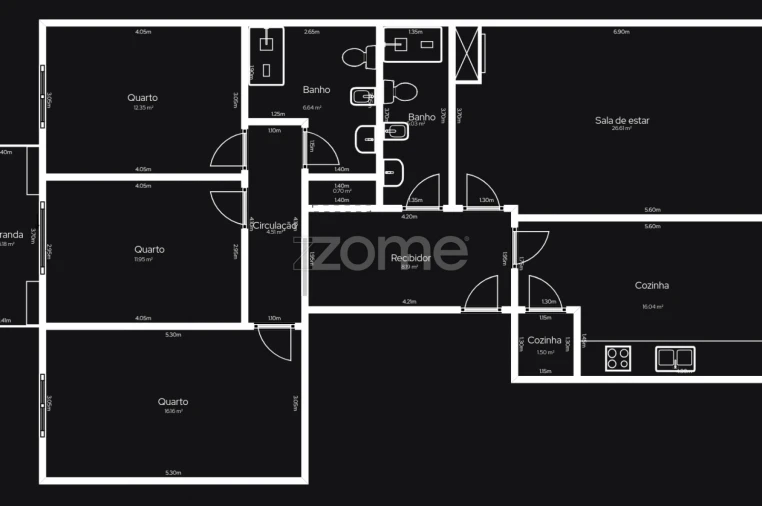 Apartamento T3 para Venda em Braga (São José de São Lázaro e São João do Souto) Planta 1