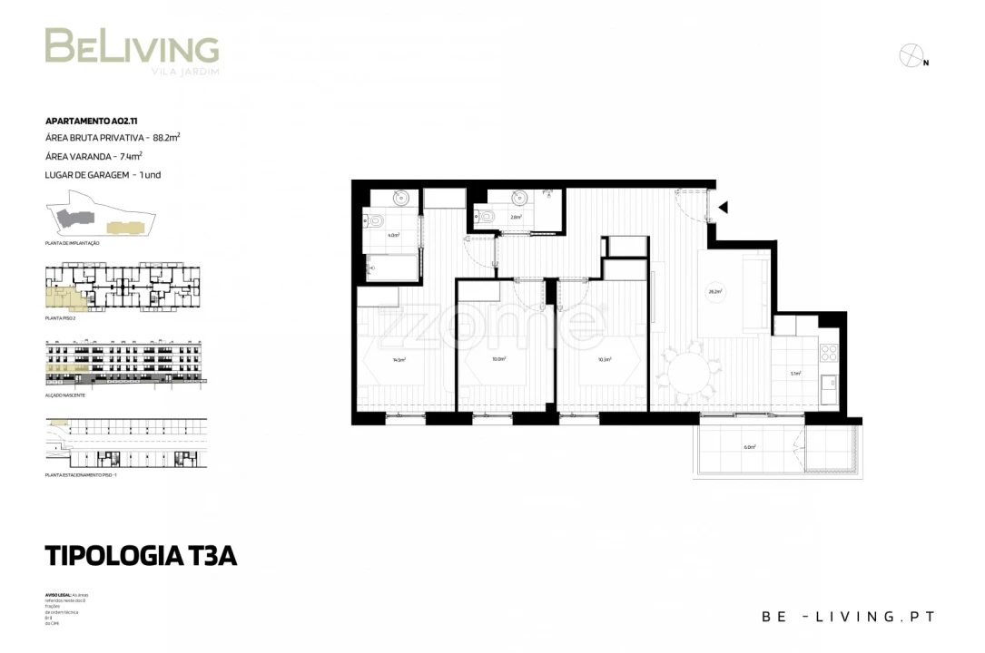 Apartamento T3 para Venda em Vila das Aves Foto 1