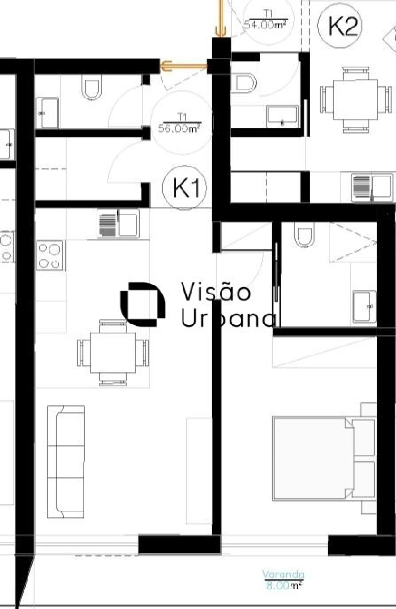 Apartamento T1 para Venda em Abraveses Foto 3