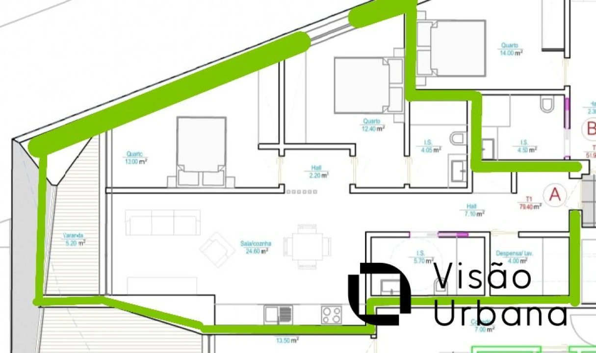 Apartamento T2 para Venda em Abraveses Foto 4