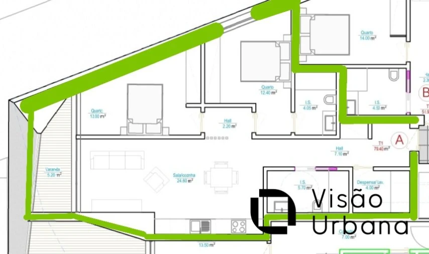 Apartamento T2 para Venda em Abraveses Foto 4
