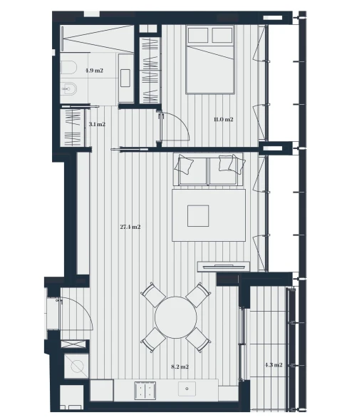 Apartamento T1 para Venda em Marvila
