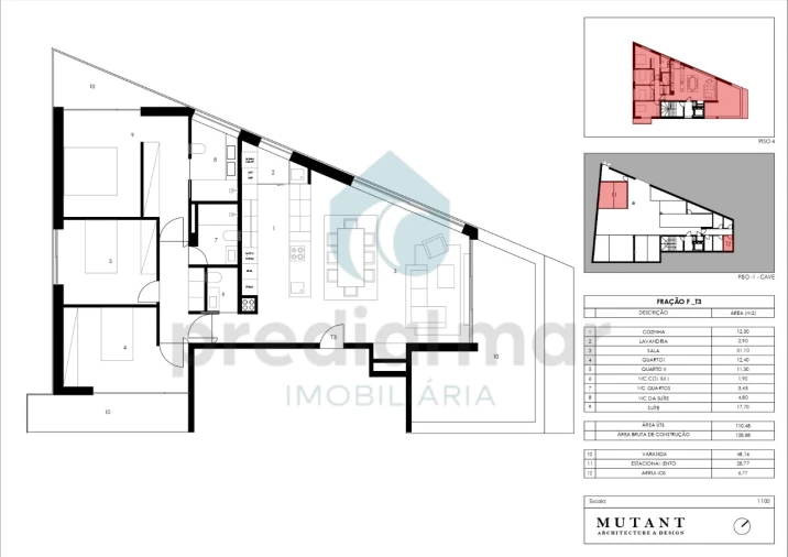 Apartamento T3 para Venda em Gondomar (São Cosme), Valbom e Jovim Planta 1