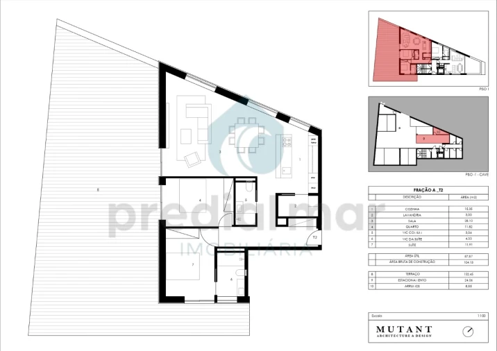 Apartamento T2 para Venda em Gondomar (São Cosme), Valbom e Jovim Planta 1