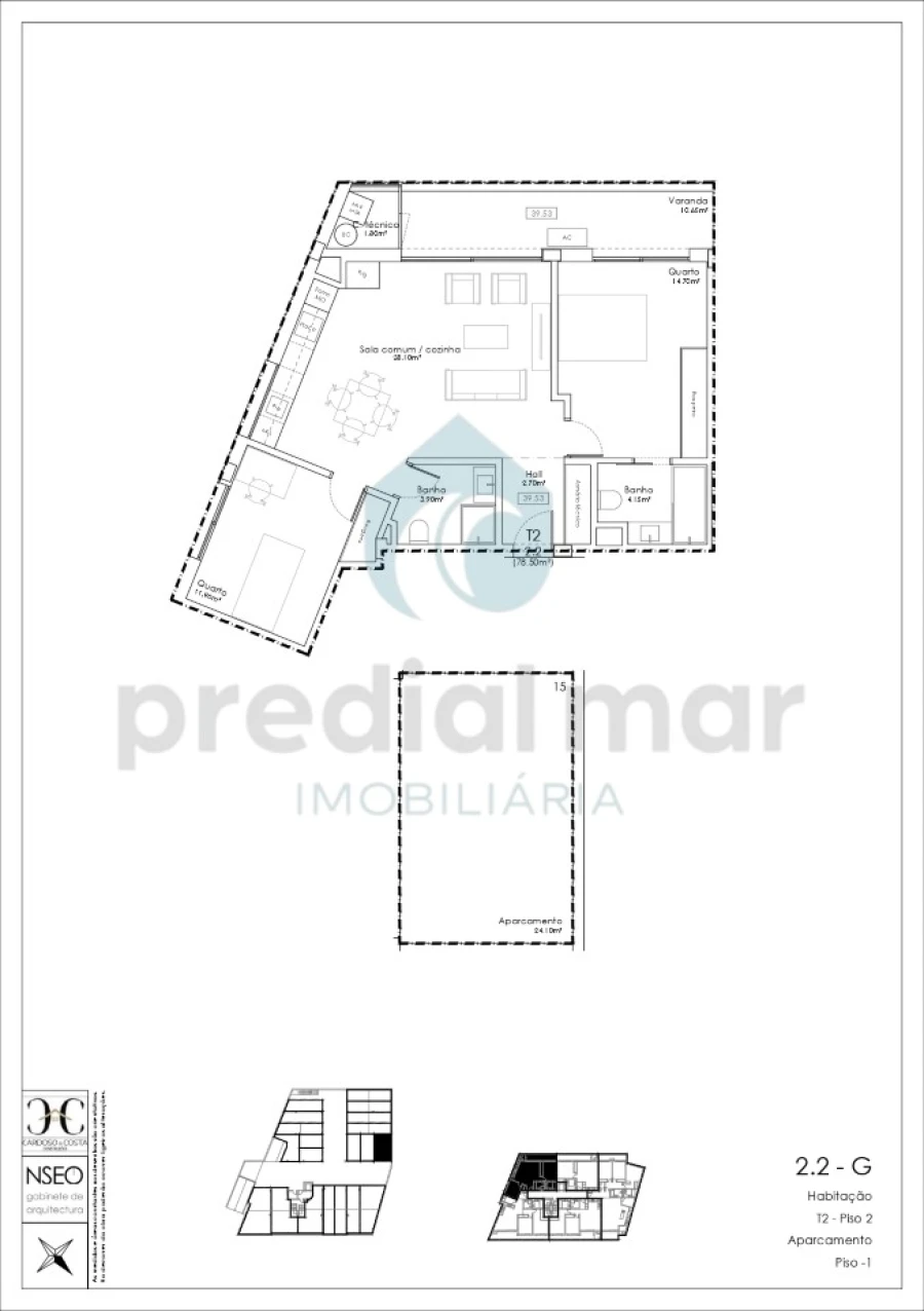 Apartamento T2 para Venda em Gulpilhares e Valadares Planta 1