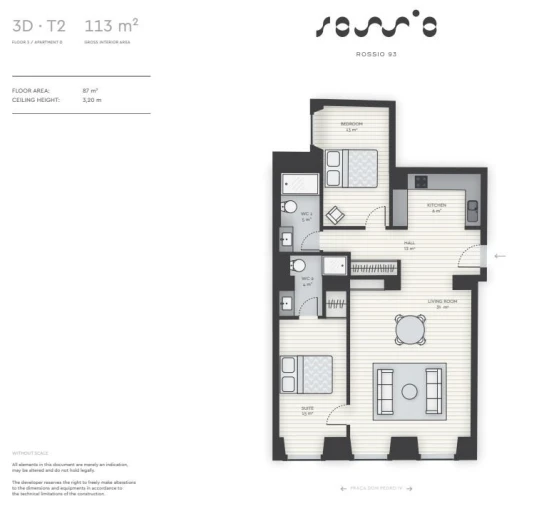Apartamento T2 para Venda em Santa Maria Maior Planta 1