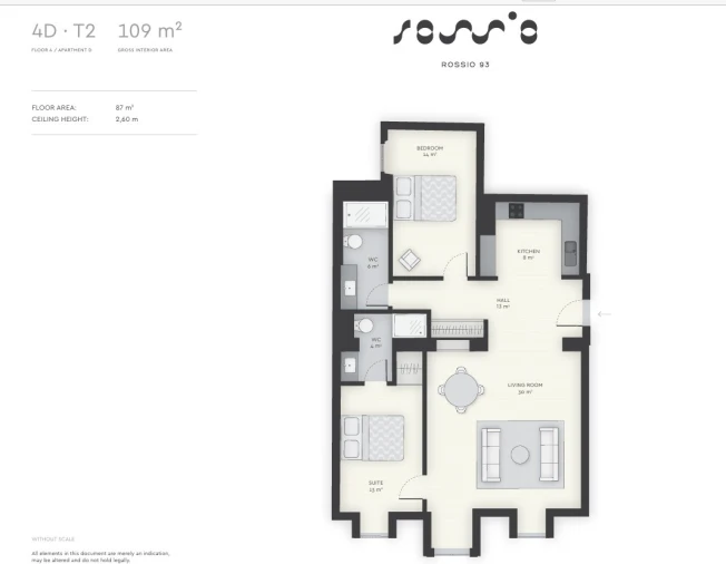 Apartamento T2 para Venda em Santa Maria Maior Planta 1