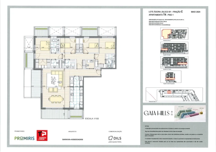 Apartamento T4 para Venda em Santa Marinha e São Pedro da Afurada Planta 1