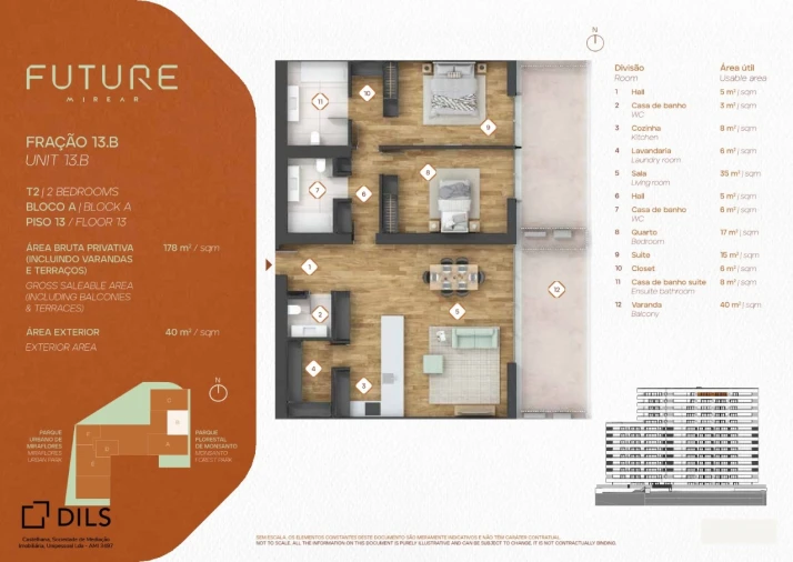Apartamento T2 para Venda em Algés, Linda-A-Velha e Cruz Quebrada-Dafundo Planta 1