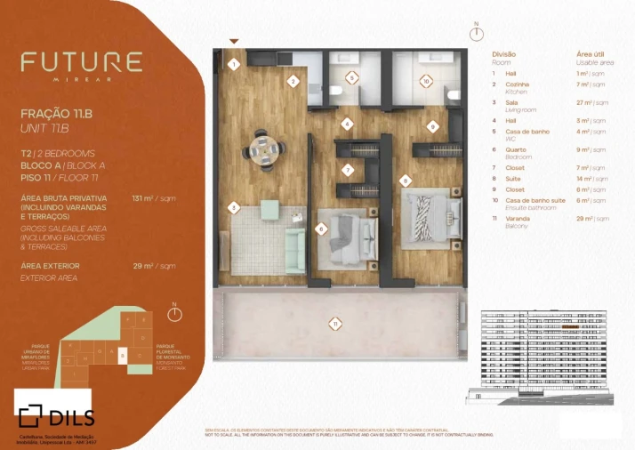Apartamento T2 para Venda em Algés, Linda-A-Velha e Cruz Quebrada-Dafundo Planta 1