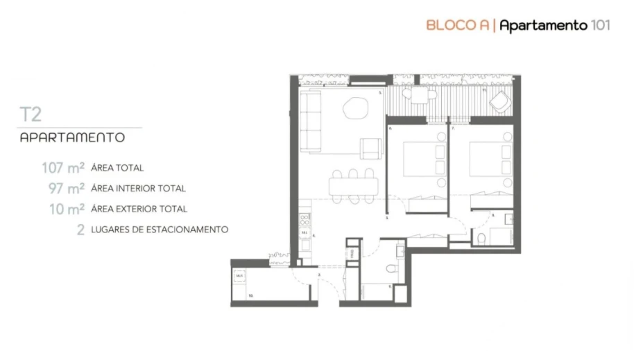 Apartamento T2 para Venda em Ramalde Planta 1