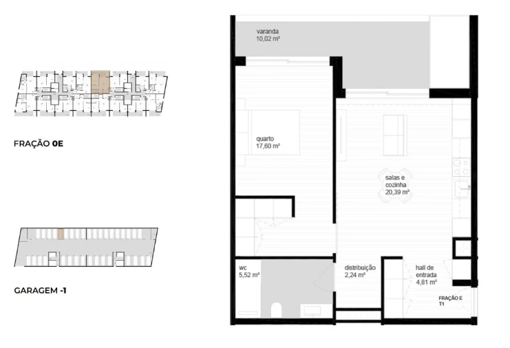 Apartamento T1 para Venda em Vila Nova de Cerveira e Lovelhe Planta 1
