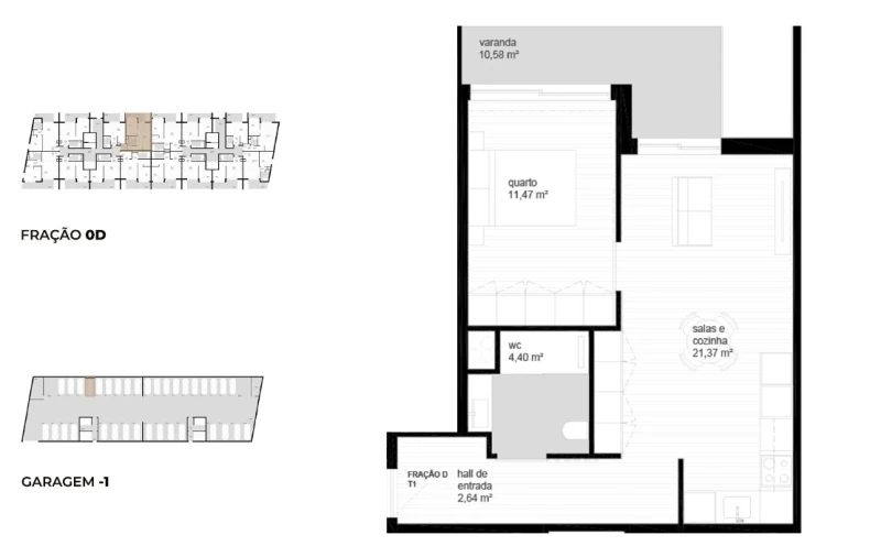 Apartamento T1 para Venda em Vila Nova de Cerveira e Lovelhe Planta 1