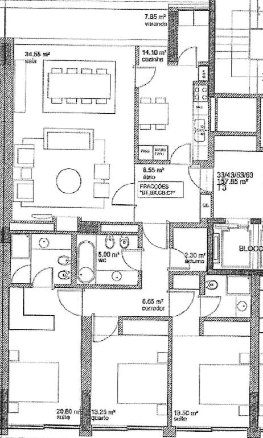 Apartamento T3 para Arrendamento em Ramalde Planta 1