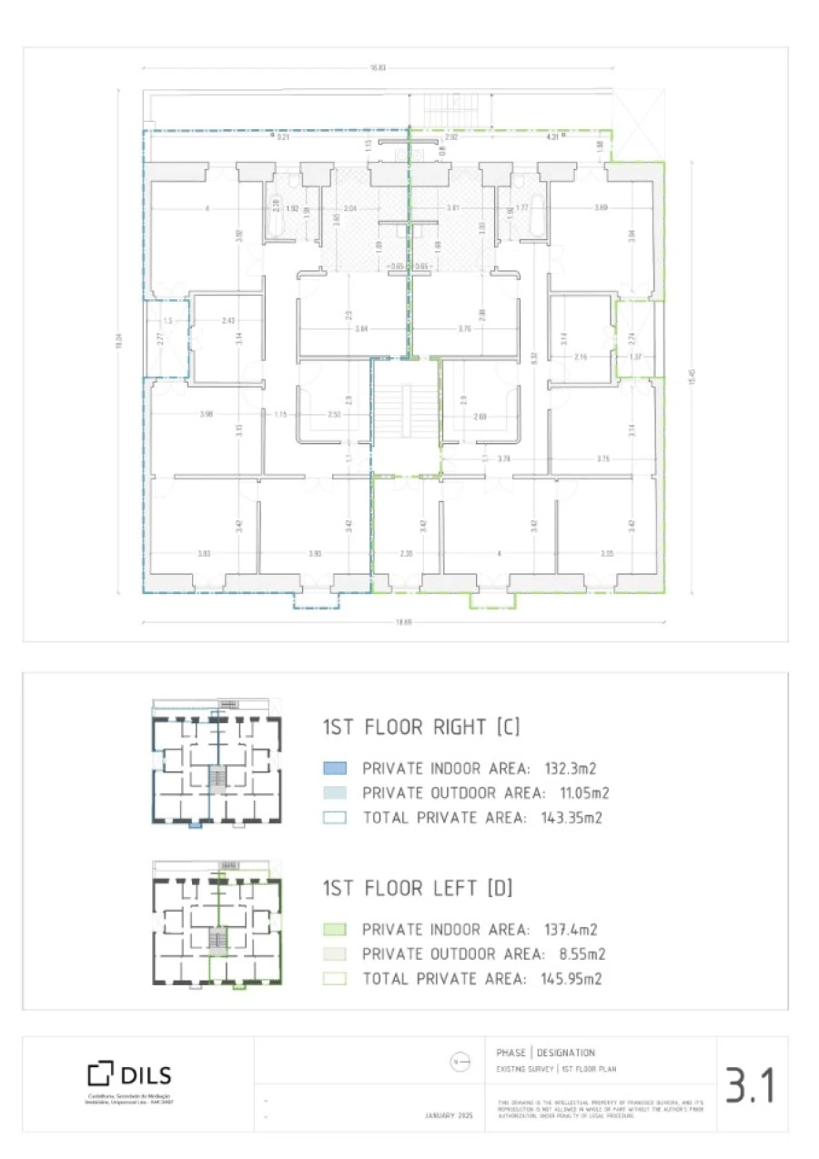 Apartamento T3 para Venda em Campo de Ourique Planta 1
