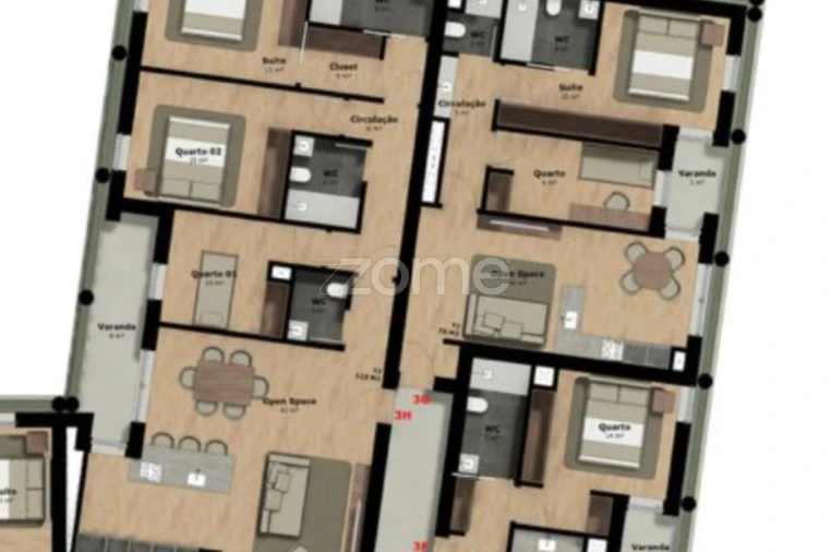 Apartamento T2 para Venda em Rio Tinto Planta 1