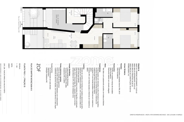 Apartamento T2 para Venda em Aldoar, Foz do Douro e Nevogilde Planta 1