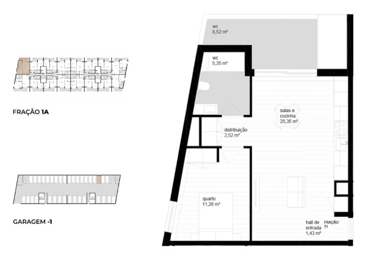Apartamento T1 para Venda em Vila Nova de Cerveira e Lovelhe Planta 1