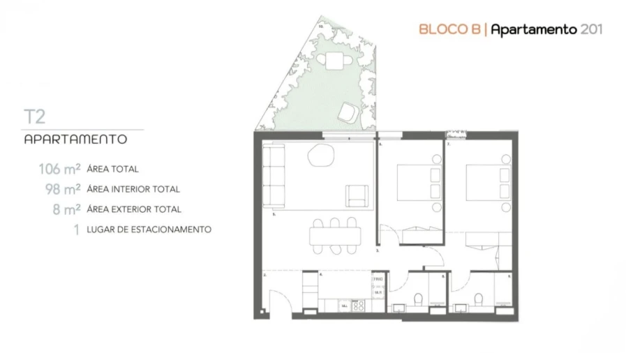Apartamento T2 para Venda em Ramalde Planta 1