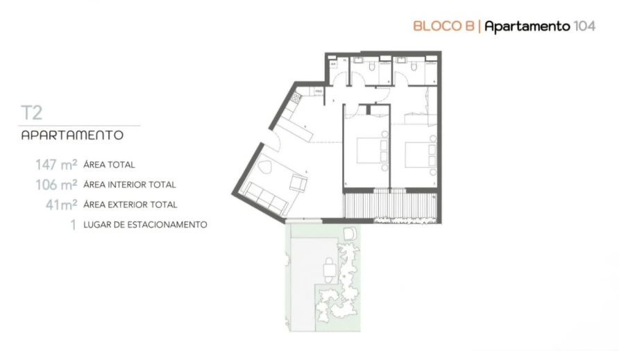Apartamento T2 para Venda em Ramalde Planta 1