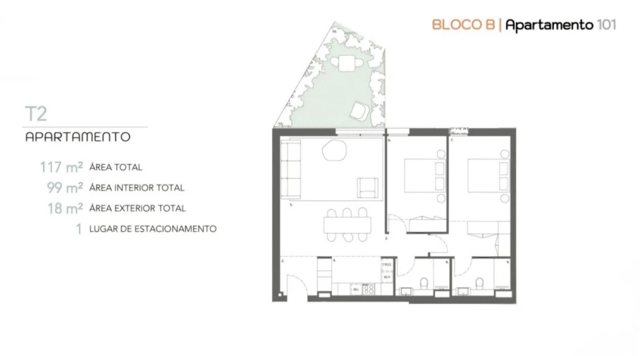 Apartamento T2 para Venda em Ramalde Planta 1
