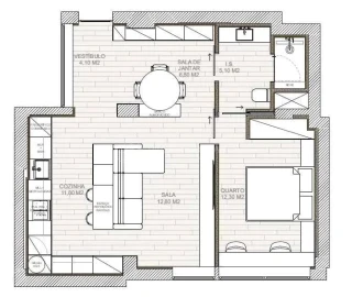 Apartamento T1 para Venda em Rio Tinto
