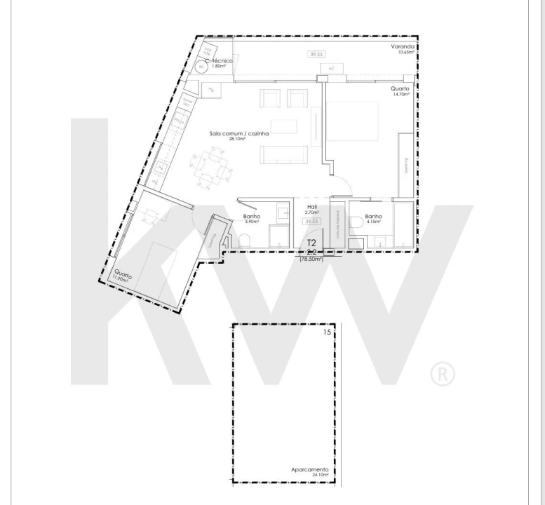 Apartamento T2 para Venda em Gulpilhares e Valadares Foto 14