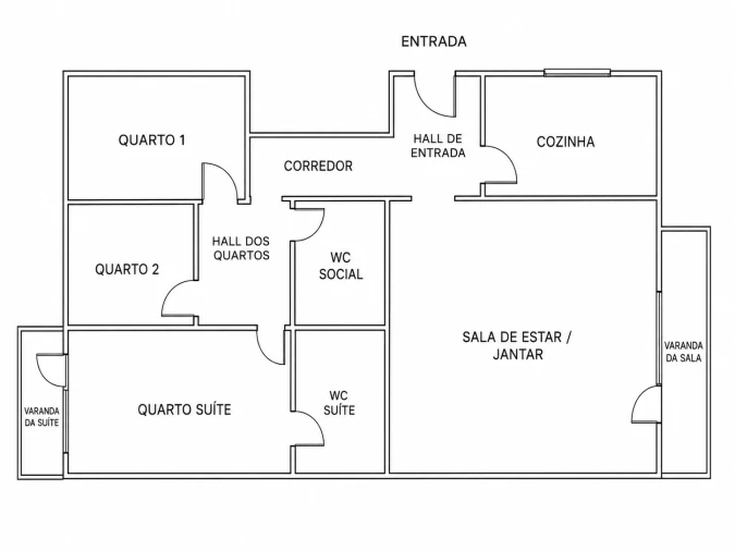 Apartamento T3 para Venda em Gualtar Planta 1