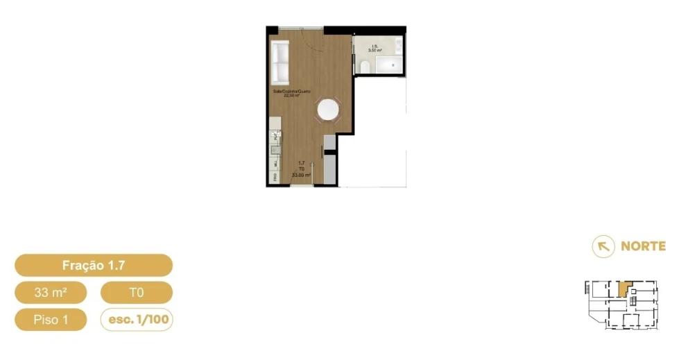 Apartamento T0 para Venda em O. Azeméis, Riba-Ul, Ul, Macinhata Seixa, Madail Planta 1