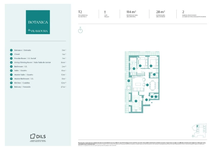 Apartamento T2 para Venda em Quarteira Planta 1