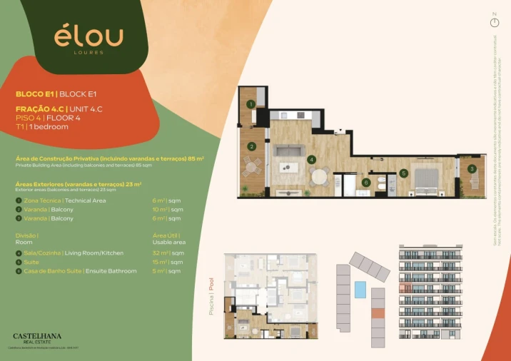 Apartamento T1 para Venda em Santo António dos Cavaleiros e Frielas Planta 1