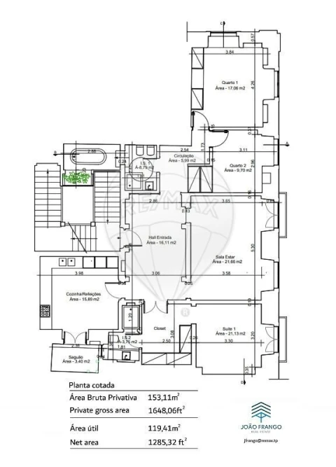Apartamento T3 para Venda em Santa Maria Maior