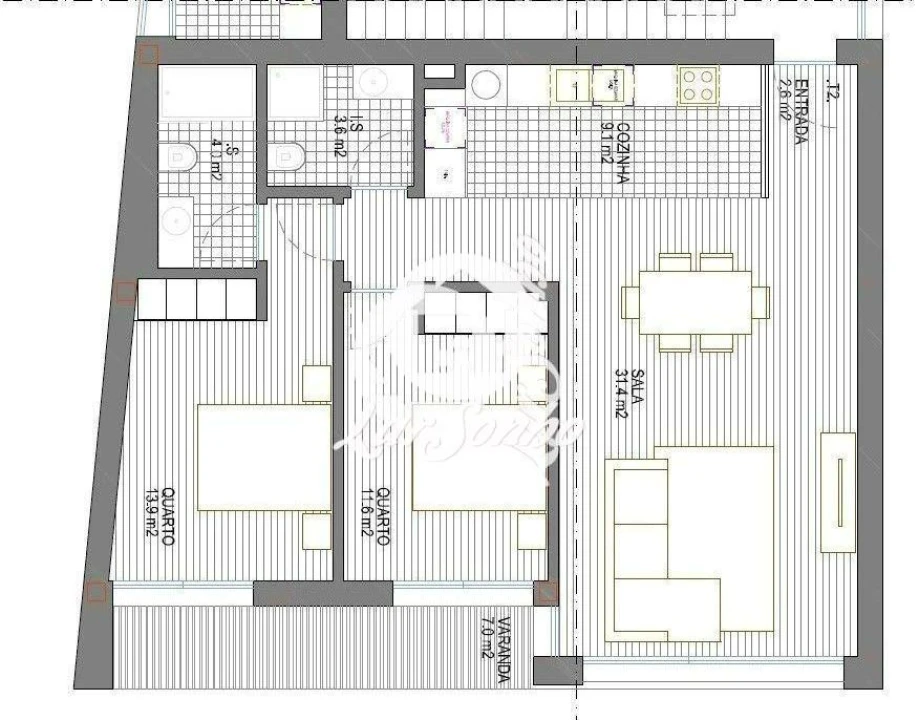 Apartamento T2 para Venda em Galegos (Santa Maria) Foto 7