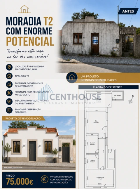 Moradia T2 para Venda em Carapelhos