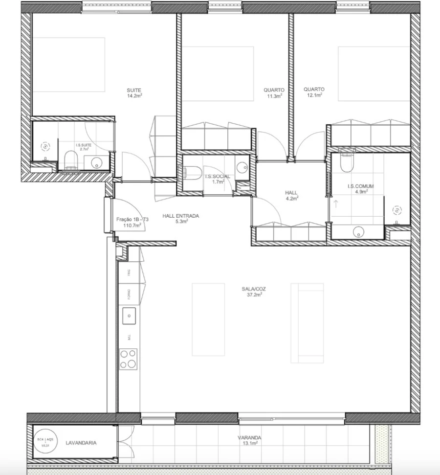 Apartamento T3 para Venda em São Bernardo Planta 1