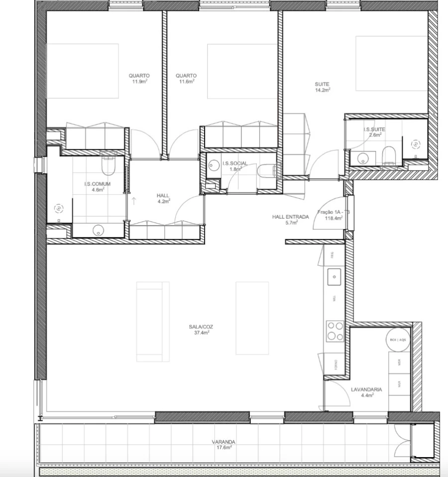 Apartamento T3 para Venda em São Bernardo Planta 1
