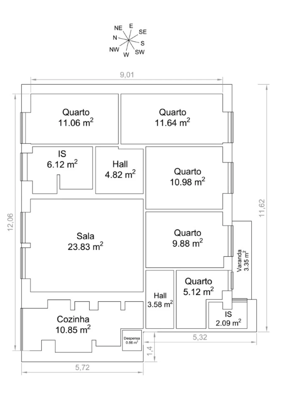 Apartamento T4 para Venda em Alvalade Planta 1