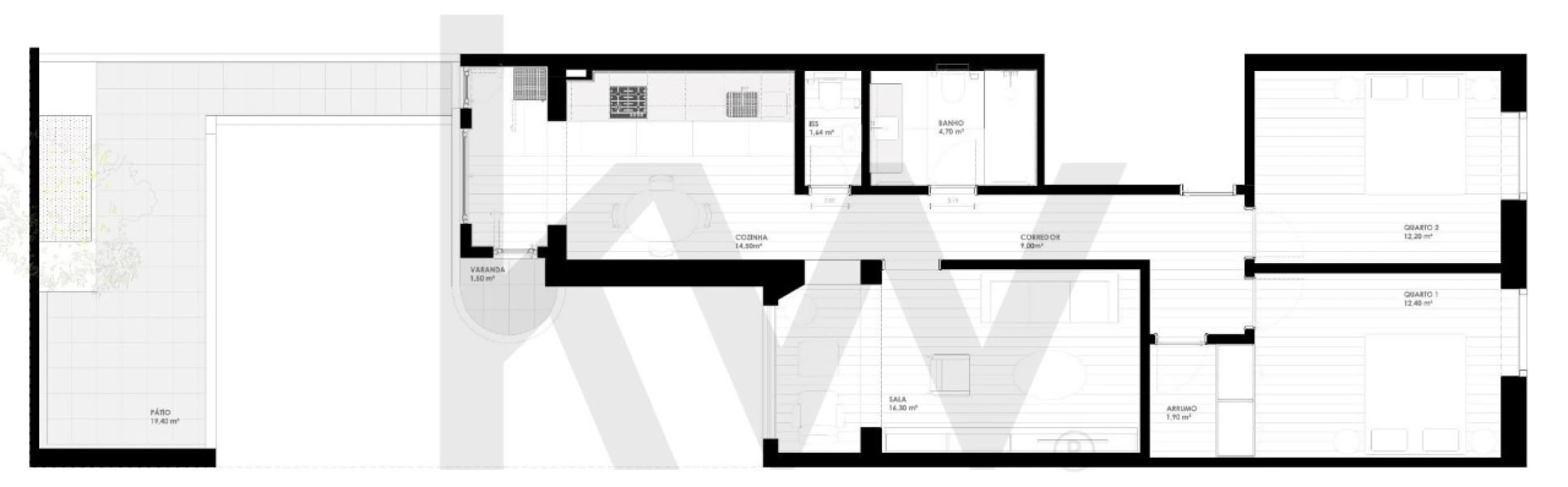 Apartamento T2 para Venda em Ajuda Foto 33
