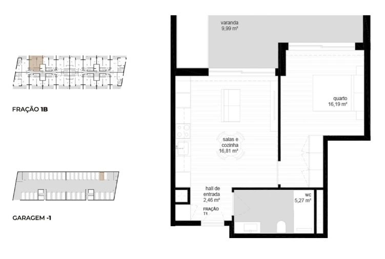 Apartamento T1 para Venda em Vila Nova de Cerveira e Lovelhe Planta 1