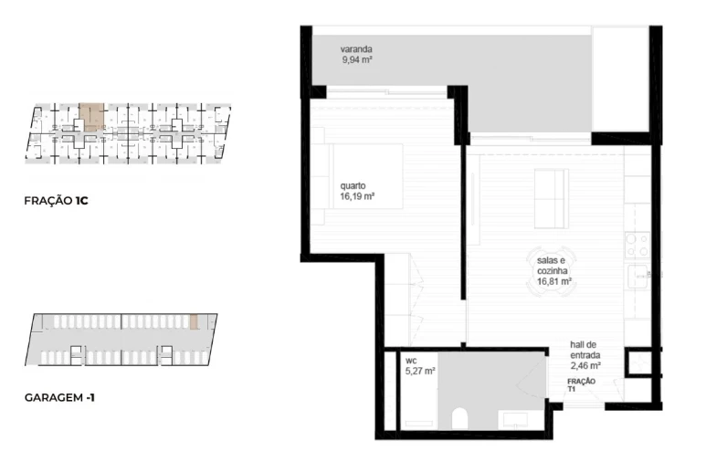 Apartamento T1 para Venda em Vila Nova de Cerveira e Lovelhe Planta 1