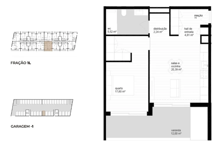 Apartamento T1 para Venda em Vila Nova de Cerveira e Lovelhe Planta 1