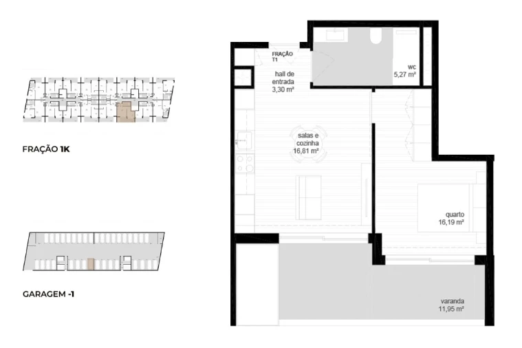 Apartamento T1 para Venda em Vila Nova de Cerveira e Lovelhe Planta 1
