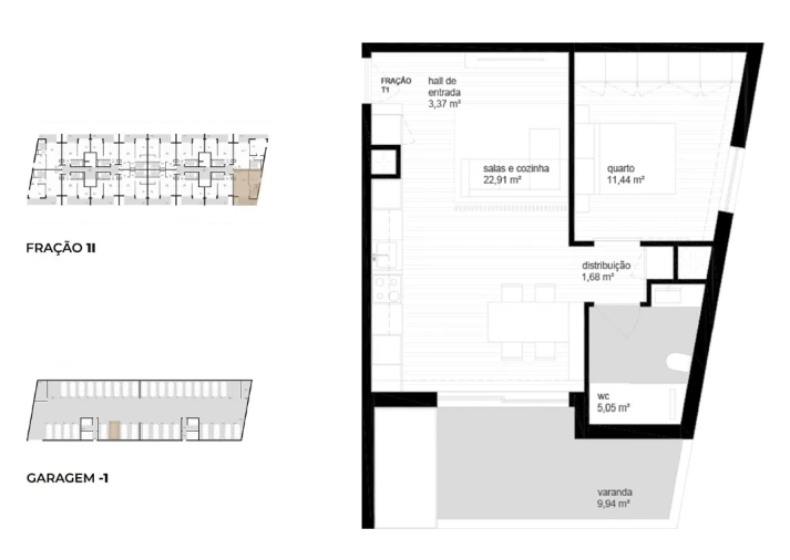 Apartamento T1 para Venda em Vila Nova de Cerveira e Lovelhe Planta 1