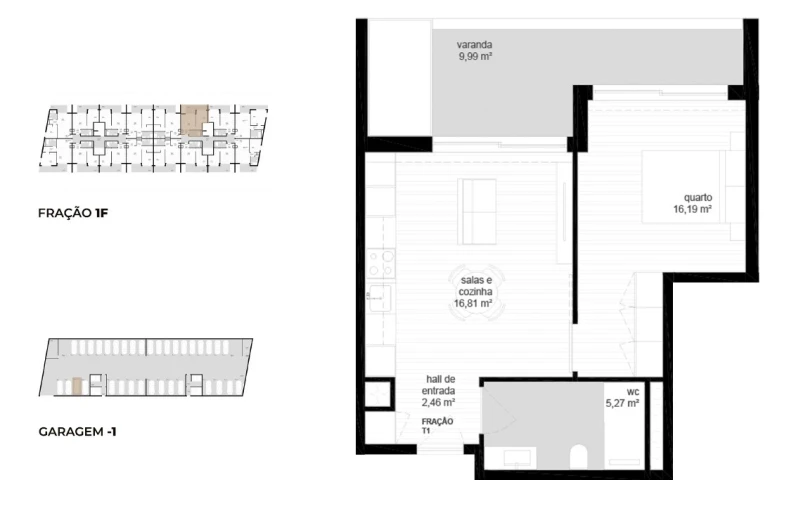 Apartamento T1 para Venda em Vila Nova de Cerveira e Lovelhe Planta 1